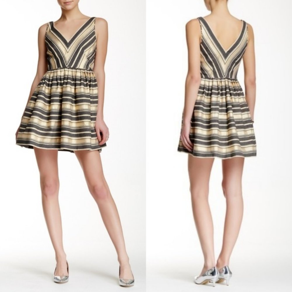 J. Crew Factory Striped Mini Dress - Black and Cream